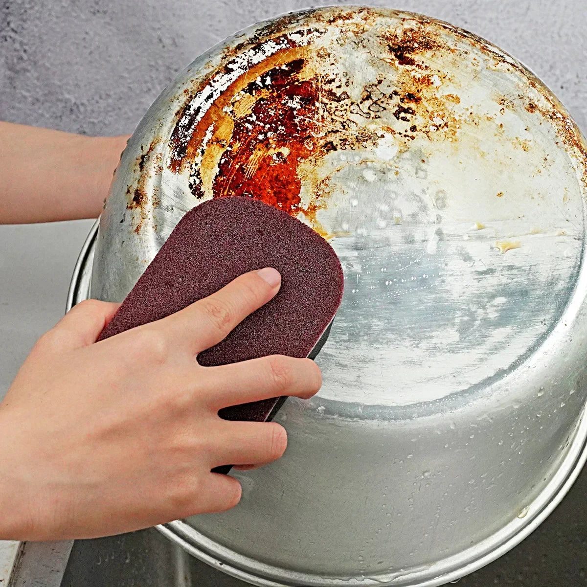 Magic Sponge Strong Thickened Double Sided Kitchen Dishwashing Brush Brushing Pot Bottom Rust Black Stain Artifact Clean Brush