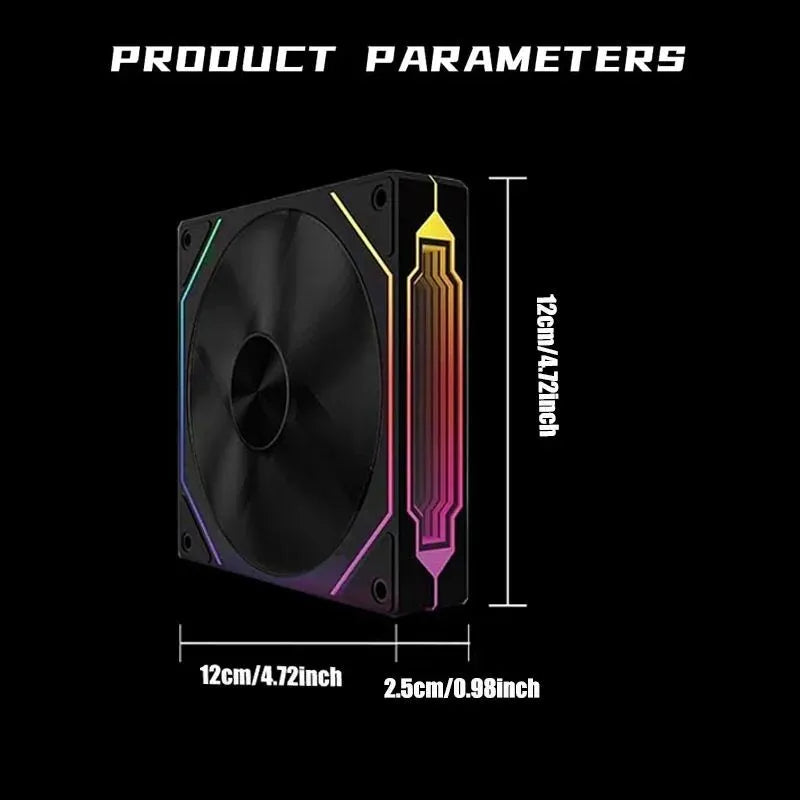 LDPCSJ PRISM 4 RS 12cm ARGB 4 Pin Computer Case Fan Quiet Cooling 12V Large Air Volume 800-1600RPM for Desktop Gaming PC Build