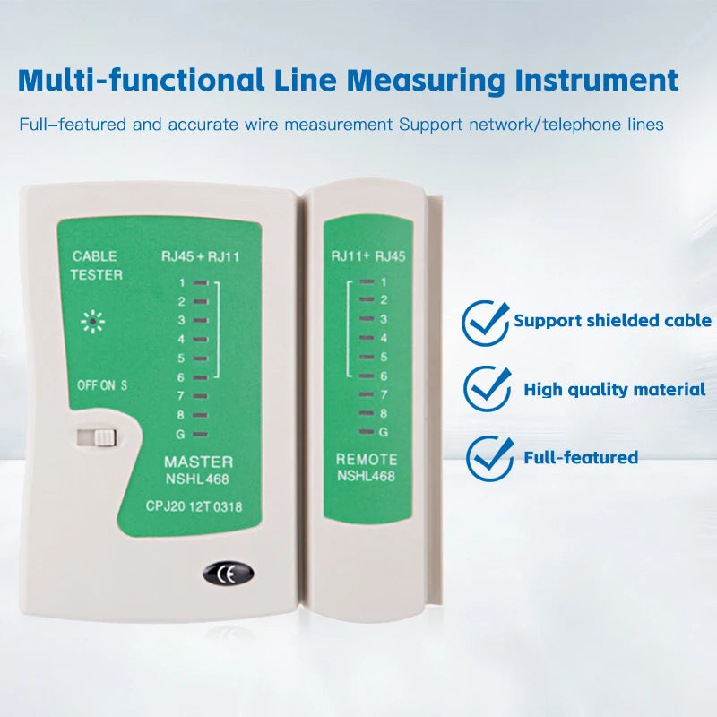 Shielded UTP STP Network Ethernet Cable Tester Comprehensive Telephone Line Connectivity Check Tool for IT Networking