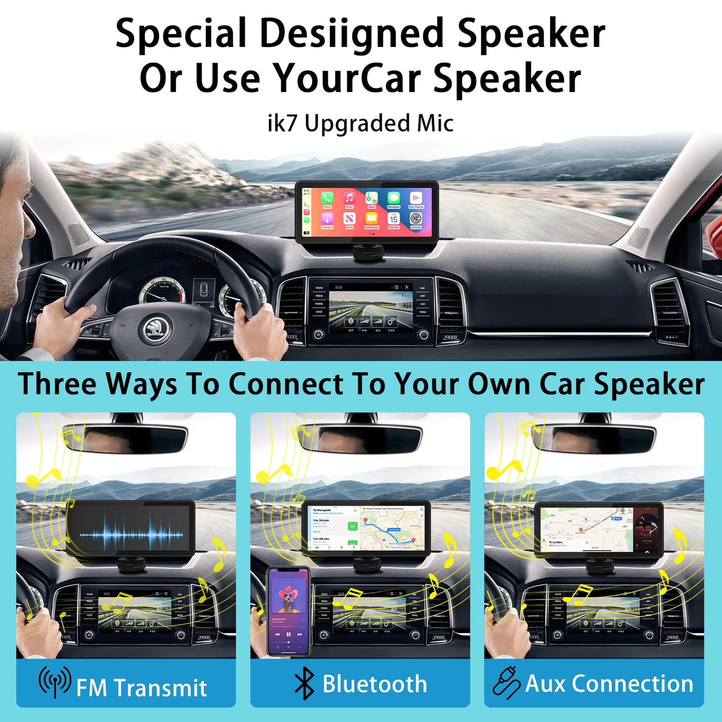 Pionray 10.26 Android Auto Universal Portable CarPlay for Car Screen Car Radio Video Wireless Carplay Screen for Apple