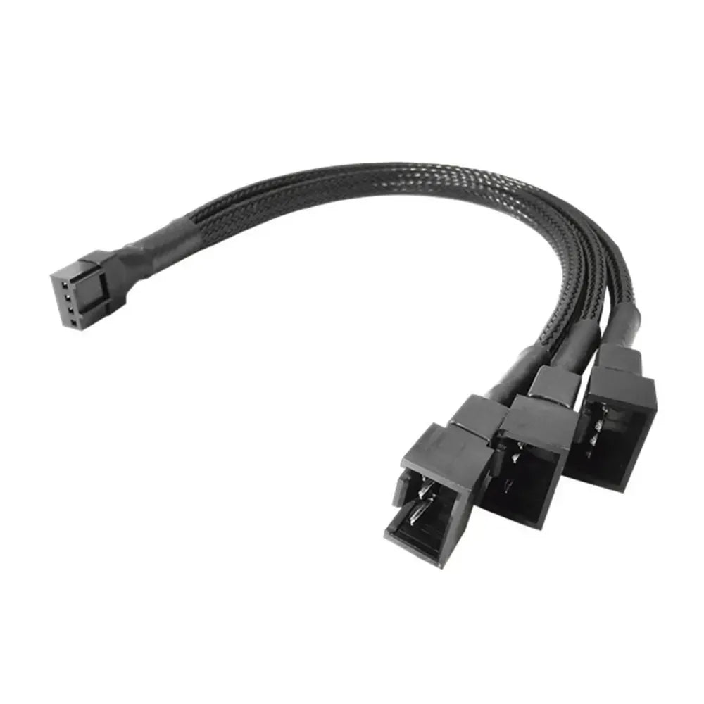 1 to 5 PWM Fan Hub PC CPU Cooling 4PIN Fan Power Cable Hub Adapter Sleeved Case Splitter for Computer Cooler Case Fans