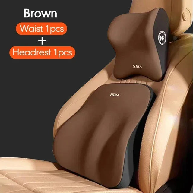 Car Headrest/1pc Lumbar Pillow 100% High Rebound Imported Memory Foam Car Neck Pillow Waist Support High End Car Seat Pillow