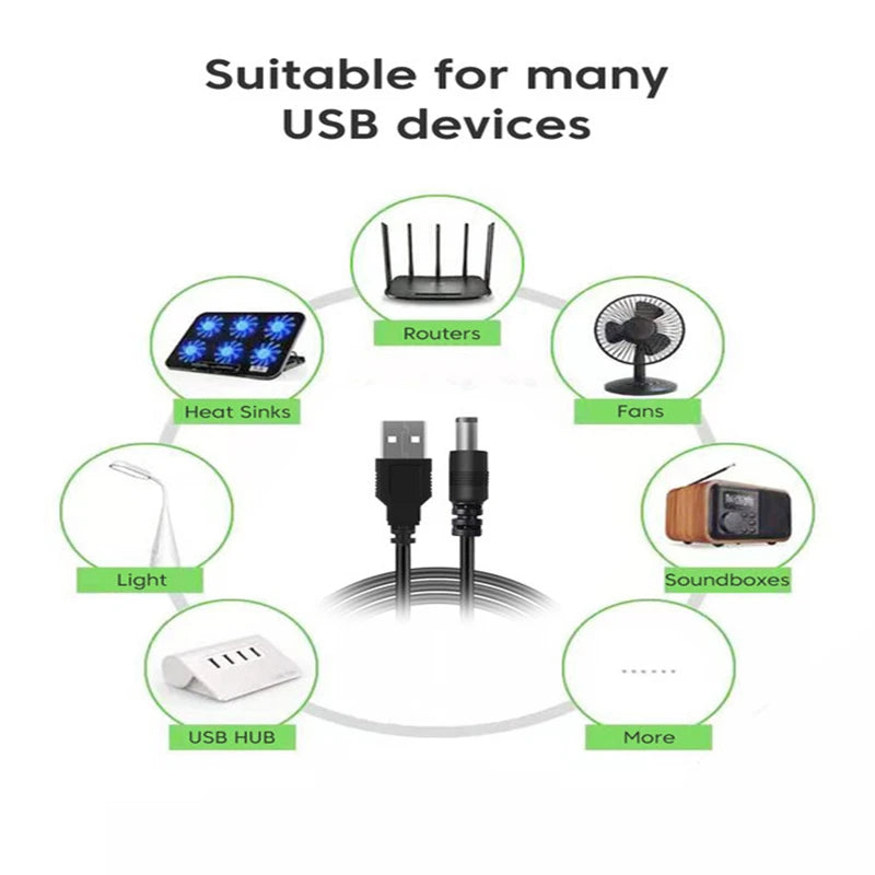 5V to 12V Boost Converter Cable with 8 Connectors for WiFi Routers Modems Fans Speakers - Power Adapter Upgrade