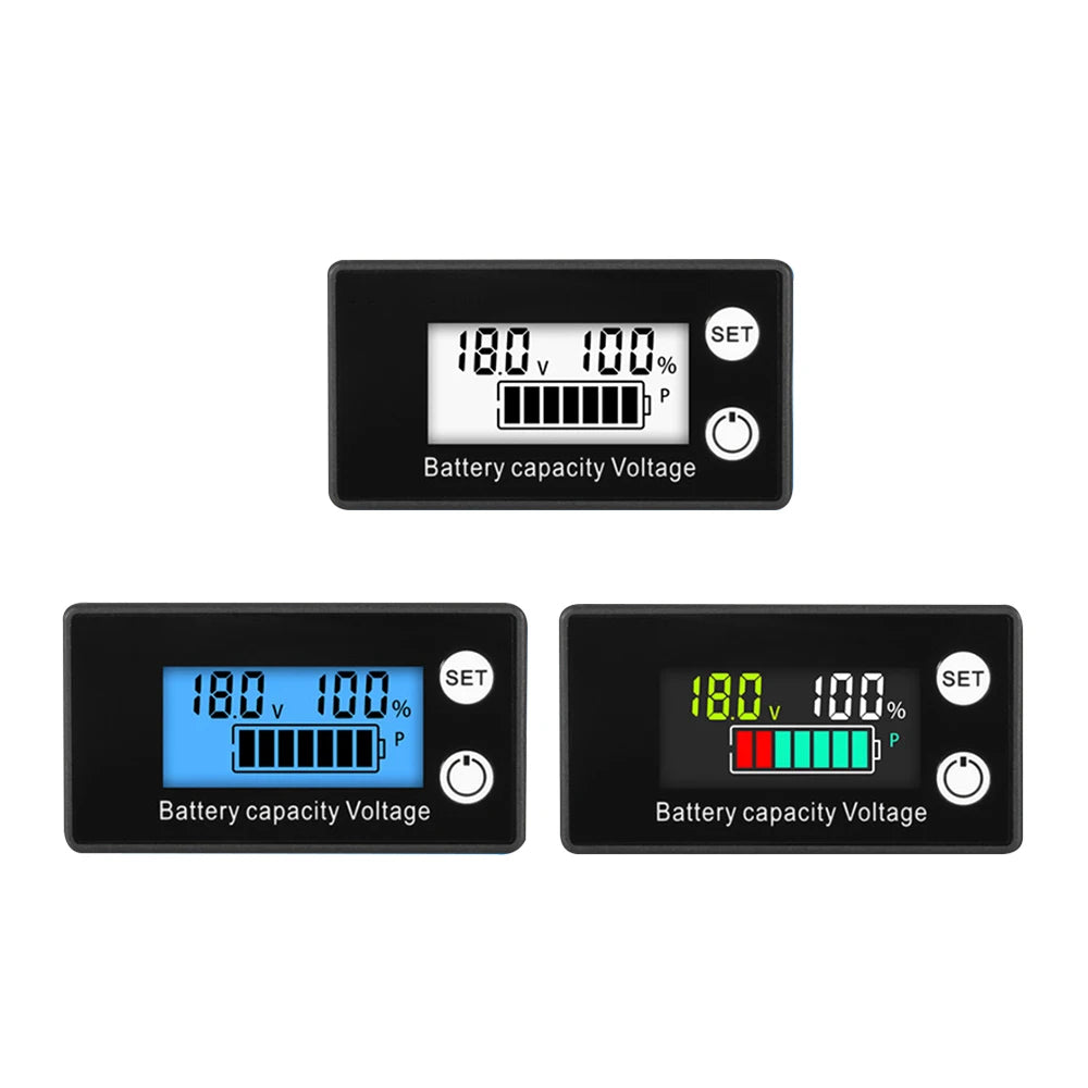 DC 8V-100V Battery Capacity Indicator Lead Acid Lithium LiFe PO4 Car Motorcycle Voltmeter Voltage Gauge 12V 24V 48V 72V