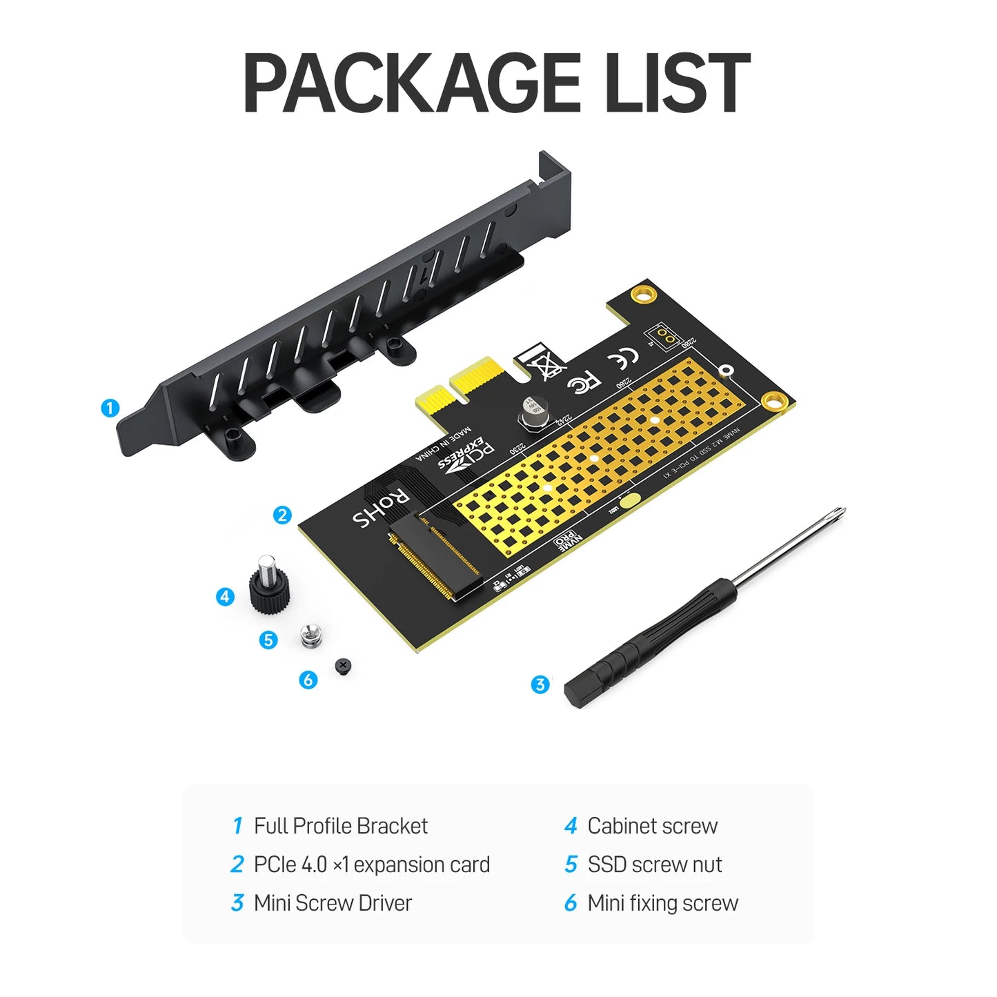 JEYI M.2 NVME SSD to PCIe 4.0 x1 Adapter Card, 2280 SSD PCIE X1 Expansion Card for Desktop PC, PCI-E GEN4 16Gbps Full Speed SK1