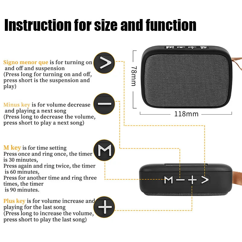 Mini Bluetooth Speaker HIFI Speakers Soundbar Portable Bluetooth 5.0 Wireless Soundbar 500mAh Battery For Outdoor Indoor Sports
