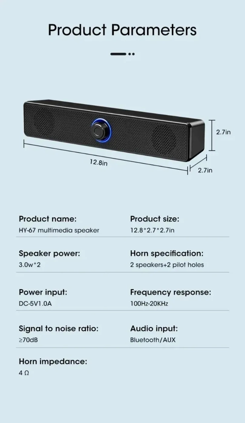K2852 Series Home Theater Sound Svstem BT 3D Surround Long Soundbar PC Speaker For TV Soundbar Box Subwoofer Stereo Music Box