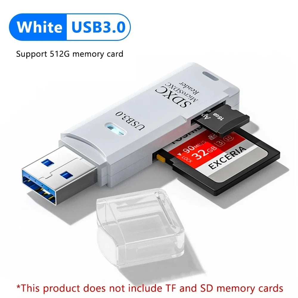 2-in-1 Multi Functional USB3.0/2.0 Card Reader Micro SD TF Memory Card Reader USB Flash Drive Cardreader Adapter For PC Laptops