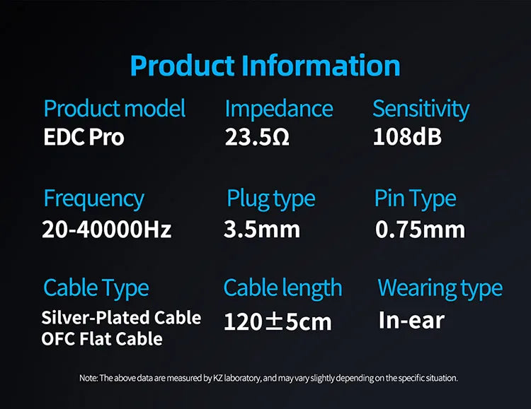 KZ EDC PRO upgraded high-quality dynamic HIFI in ear interchangeable cable wired motion noise cancelling headphones