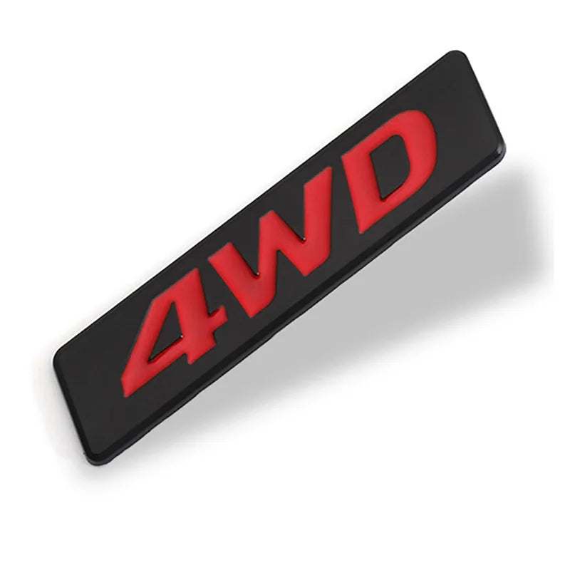 3D Metal 4WD Logo Decals Emblem Badge Car RearTrunk Fender Adhesive Badge Body Sticker ForToyota RAV 4 Hyundai Honda Accessories