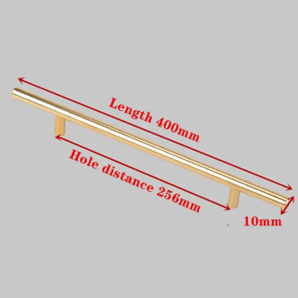 Modern Gold Kitchen Door T Bar Straight Handle Knobs Cabinet Pull Diameter 10mm Stainless Steel Handles Furniture Handle