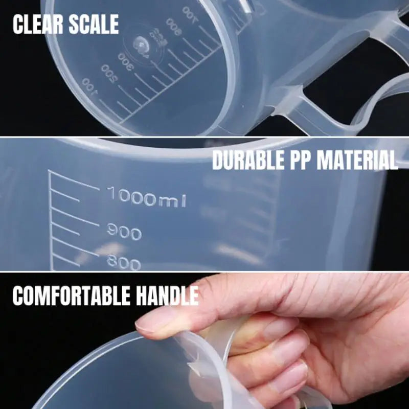 Aleekit Premium Clear Plastic Graduated Measuring Cup Pour Spout Without Handle Kitchen Tool Multifunctional Clear Measuring Cup