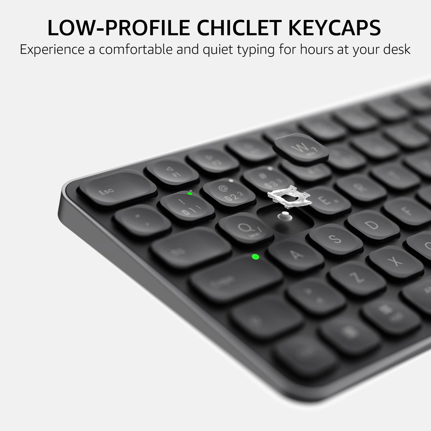 Rapoo E9050L/9010M ABNT2 Portuguese Brazil Multi-Device Bluetooth Wireless Keyboard Black Color with Multimedia Key