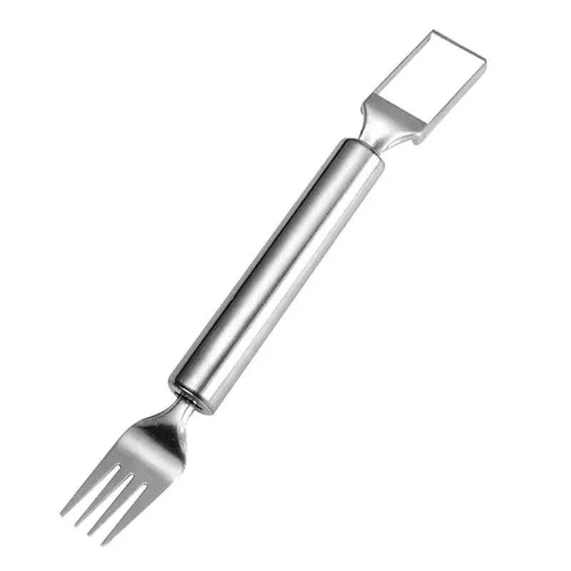 Multi-purpose Portable 2In1 Watermelon Slicer Fork Watermelon Slicer Cutter Knife Stainless Steel Kitchen Fruit Cutting Fork