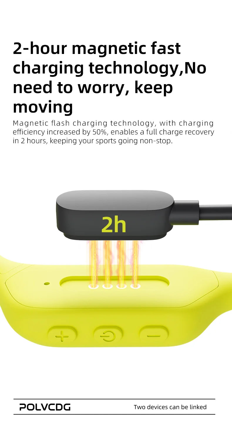 POLVCDG X9 Bone Conduction Earphones 32G IPX8 Waterproof Open Design for Swimming Running Cycling Hanging Earphones