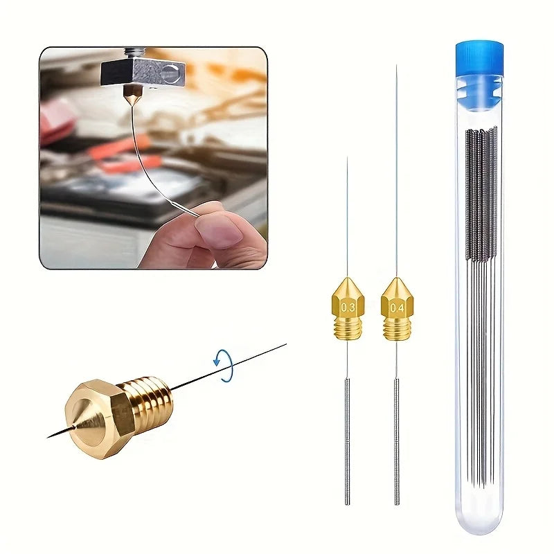 10pcs Cleaning Nozzle Tool Kit - Windshield Wiper, 3D Printer Head, Gas Stove Vent, Showerhead Needle Tube Brush