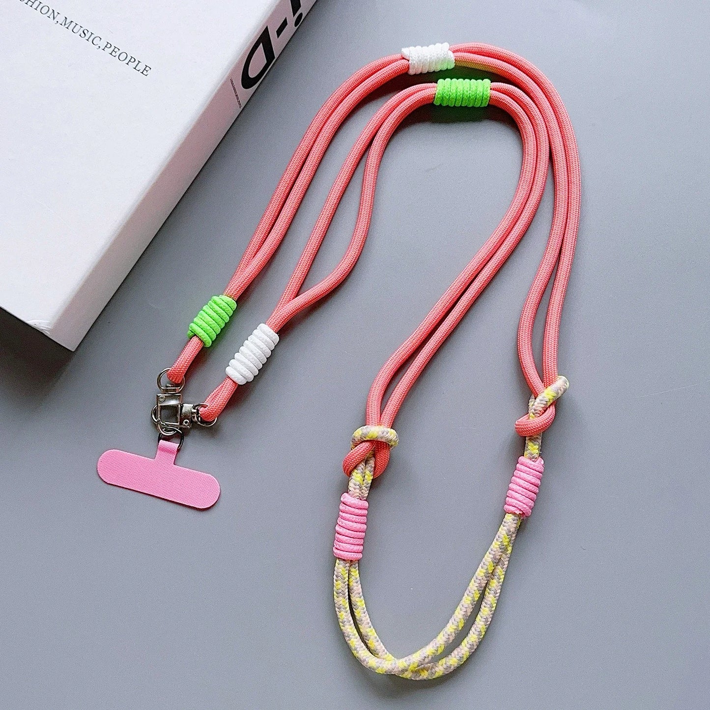 Universal Lanyard Double Color Mobile Phone Strap Fashion Safety Rope Shoulder Long Diagonal Span Trendy Accessory