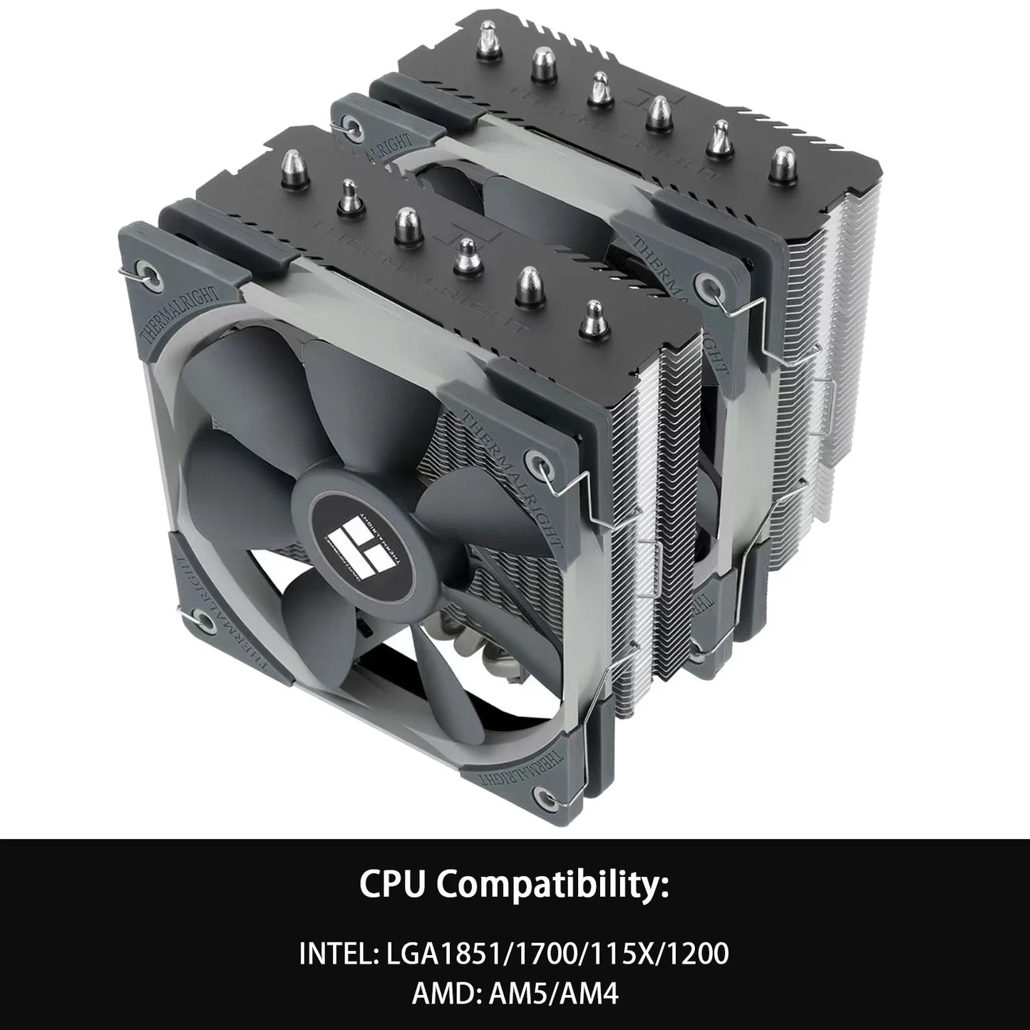 Thermalright Peerless Assassin 120 ARGB Digital Black CPU Air Cooler Supports LGA1851/1700/115X/1200/ AMD AM4/AM5
