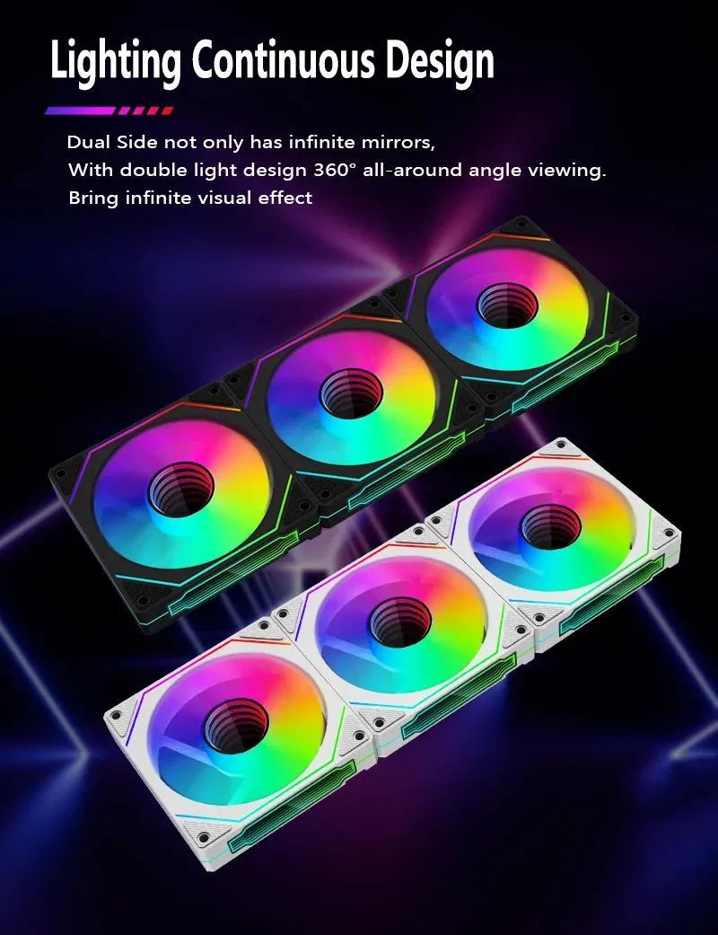 LDPCSJ PRISM 4 RS 12cm ARGB 4 Pin Computer Case Fan Quiet Cooling 12V Large Air Volume 1200RPM for Desktop Gaming PC Build