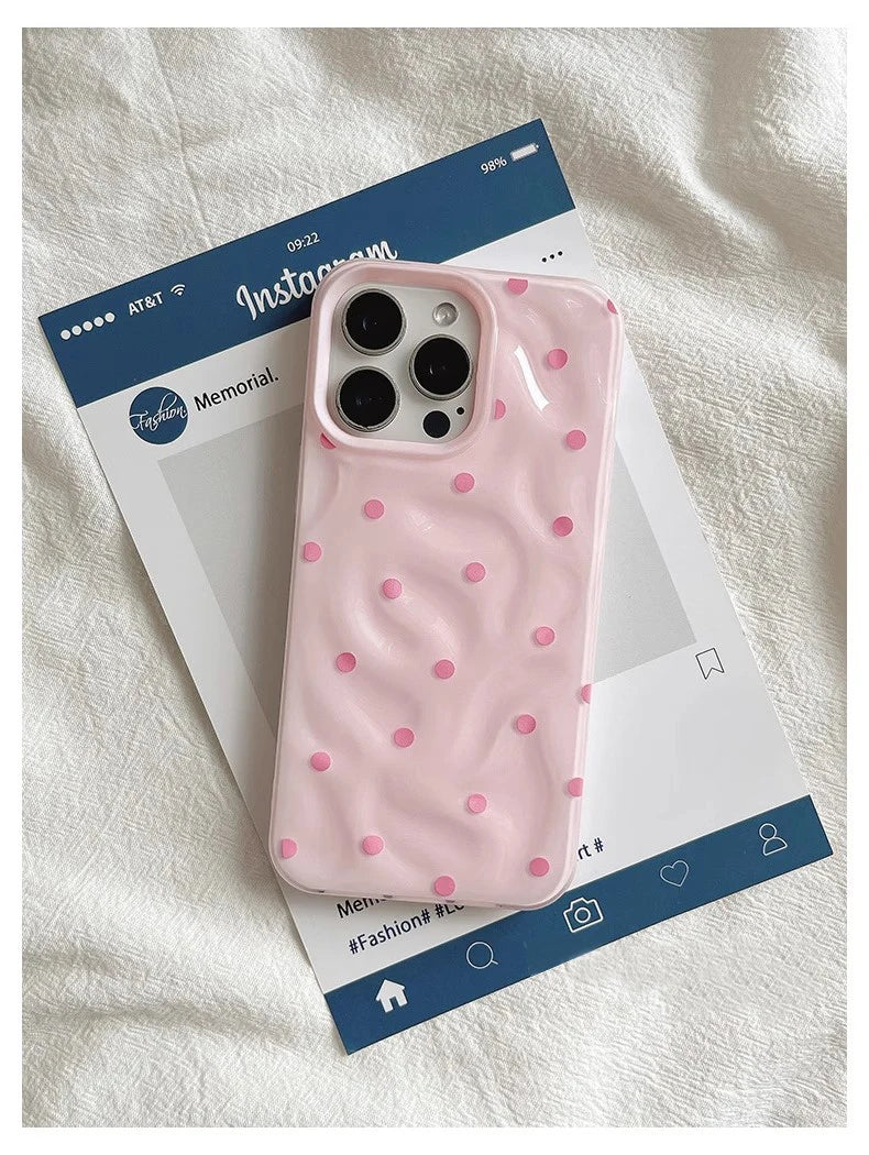 Black Polka Dots Case For IPhone 16 15 Plus 12 13 11 17 Pro Max Lovely Cover For Iphone 16 15 14 Plus Case Cover Funda Bumber