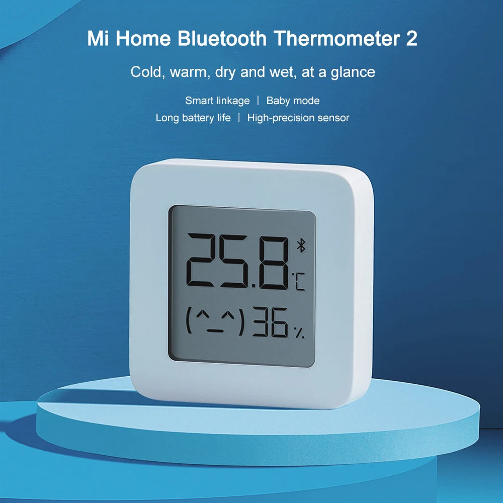 Xiaomi MIJIA Smart Hygrometer Thermometer 2 Bluetooth Wireless Electric Digital Hygrometer Thermograph With Mijia APP Smart Home