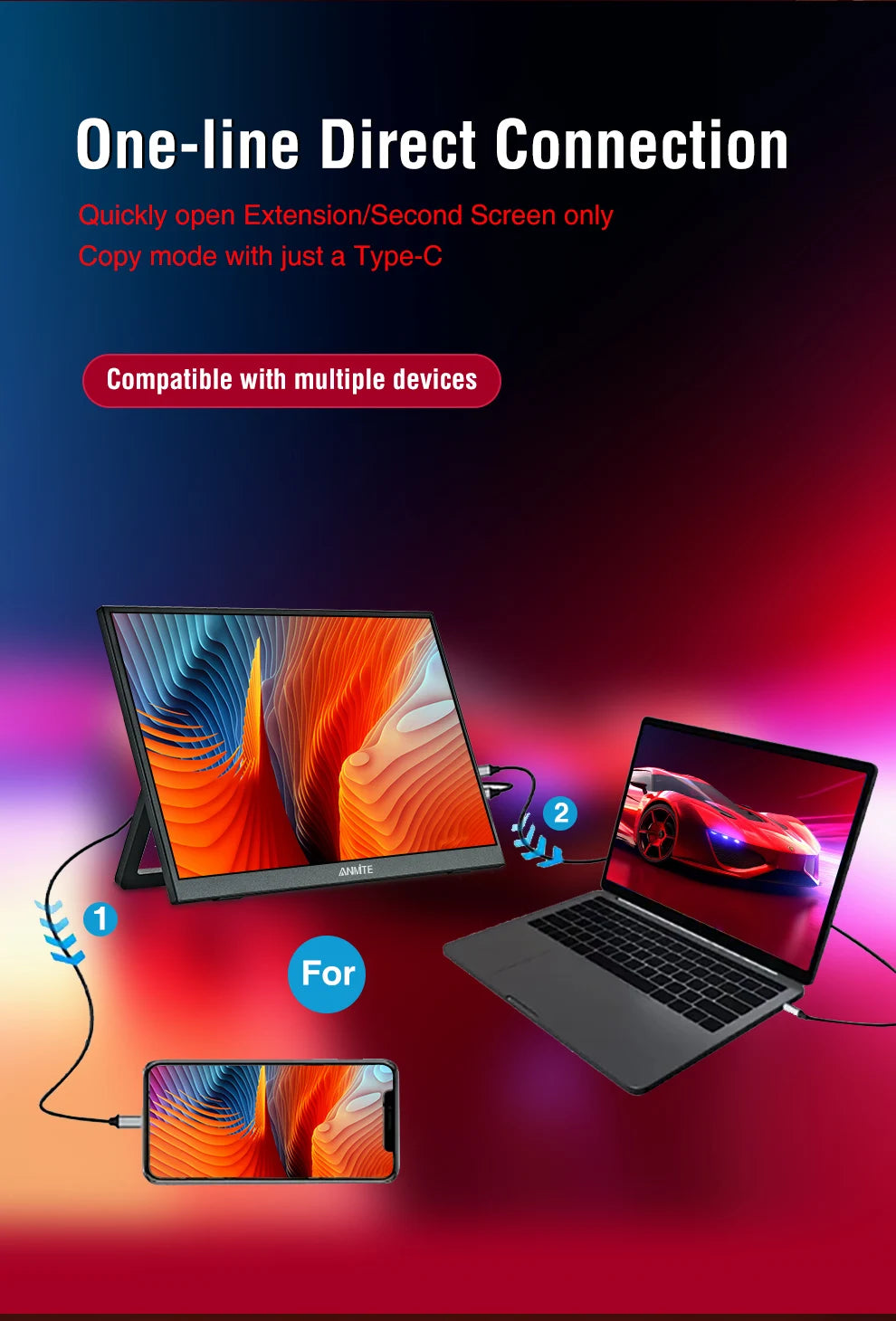 14 Inch Portable Touch Monitor Non-touch Optional 16:10 400cd/m2 Gaming Computer Expand Display For XBox PS4/5 Switch Loptop