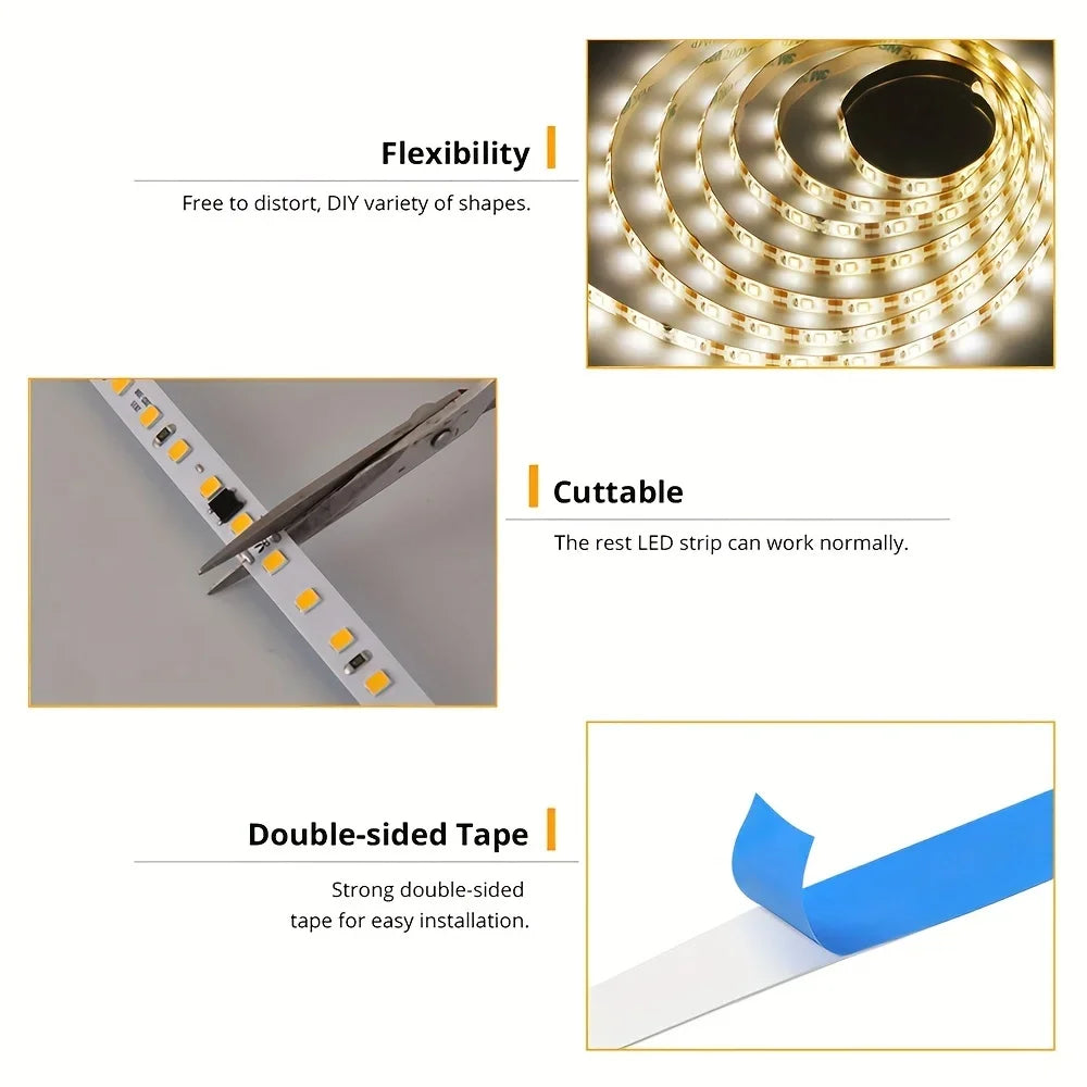 LED Strip Light with Touch Switch USB 2835SMD LED Light Stylish Tape Ribbon Flexible Decorative Lighting Bedroom Decorations