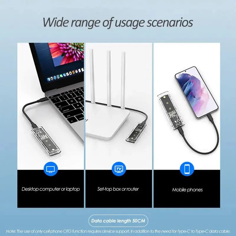 M.2 NGFF/NVME to USB3.0 Mobile Hard Disk Case SATA SSD Type-C 5Gbps Enclosure Adapter