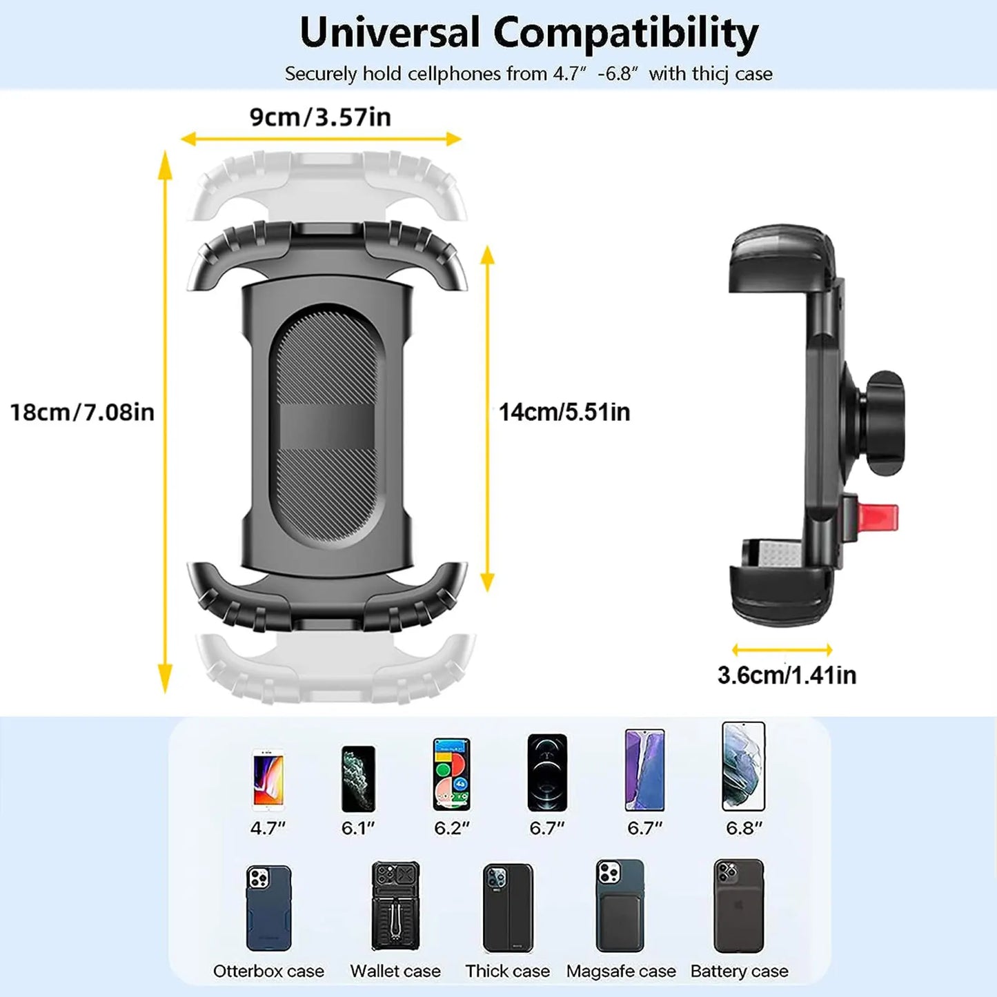 Mountain Bike Mobile Phone Safety Operate Stable and Non-slip Rotatable Navigation Mobile Phone Holder Motorcycle Phone Holder
