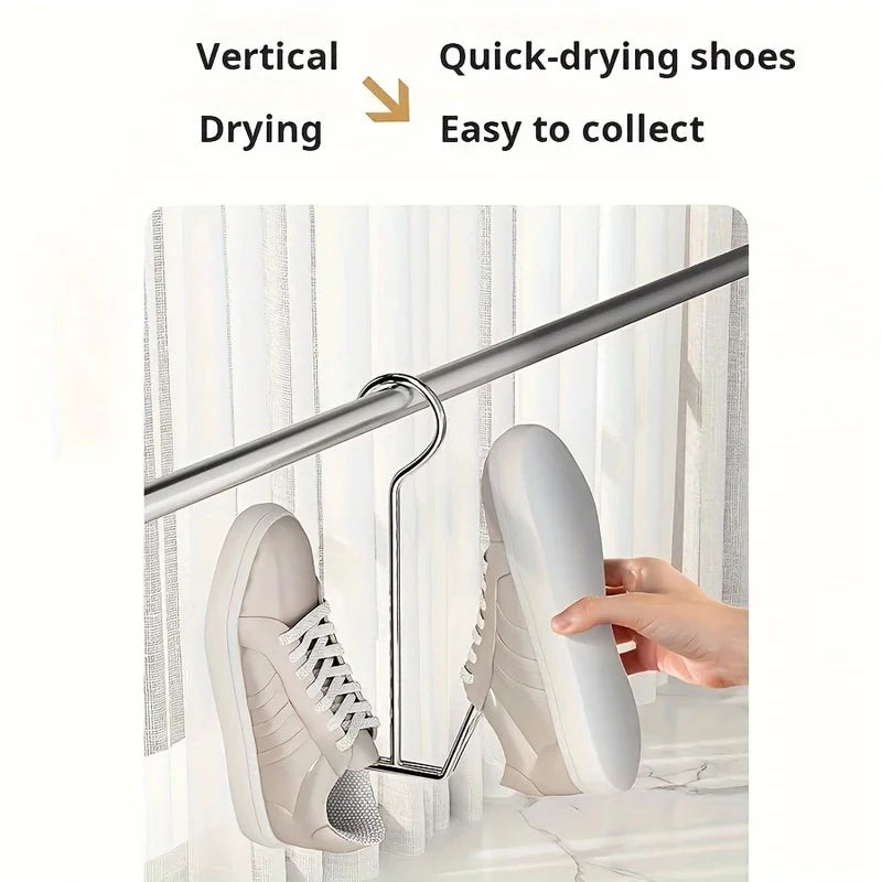 1/3pcs Stainless Steel Shoe Rack Hangers Metal Storage Box Space-Saving with Closet Hooks Silver Home Laundry Accessories
