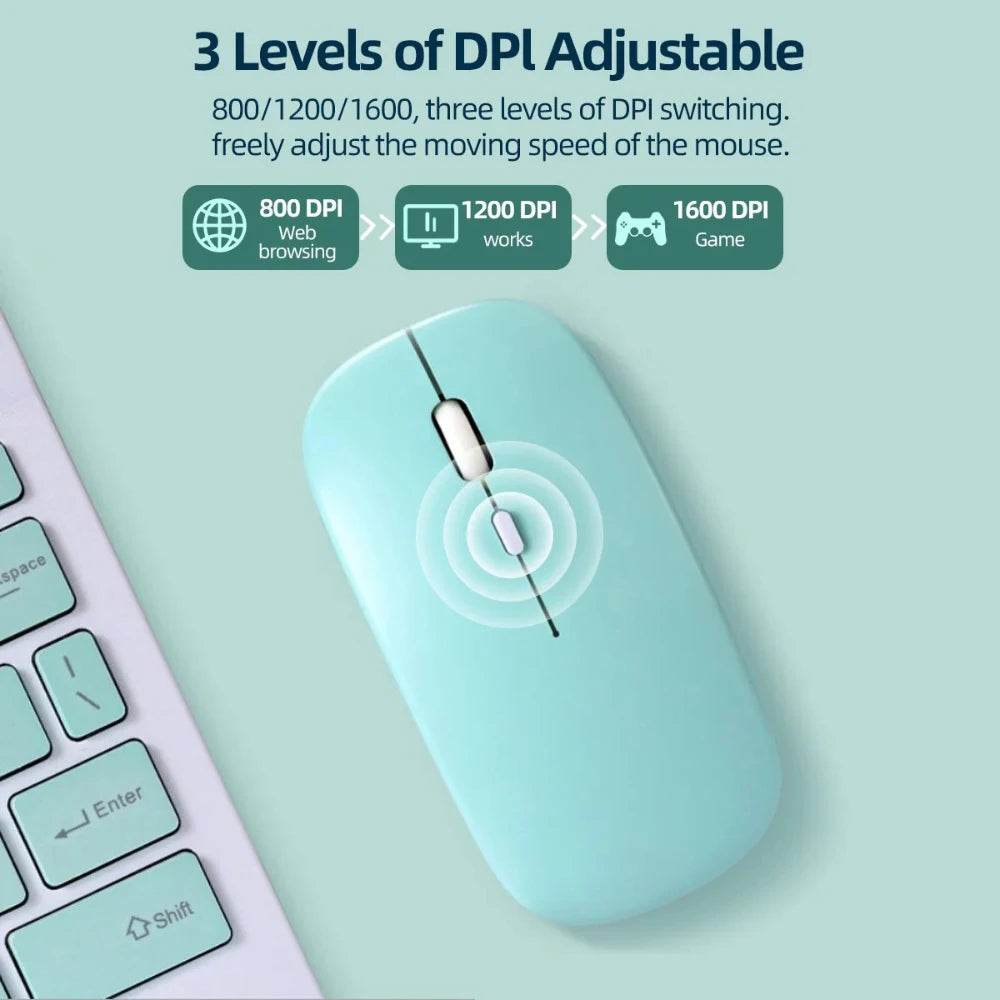 Universal Bluetooth-compatible Mouse Wireless Mouse Silent Computer Mice Portable Working Gaming Mouse For Lenovo Laptop Tablet