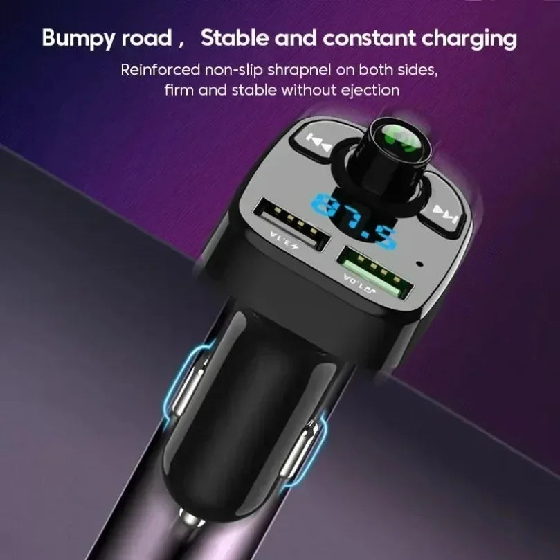 Bluetooth 5.0 LED MP3 Car Bluetooth FM Audio Receiver Hands-Free Transmitter 2.1A 3.1A QC3.0 PD Type C Dual USB Car kit Charger