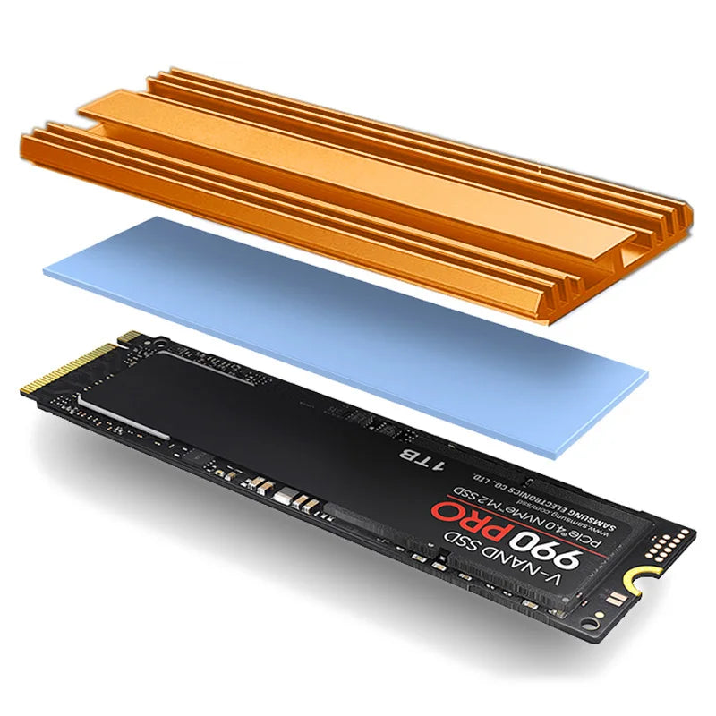 TEUCER M.2 2280 NVMe SSD Aluminum Heatsink Radiator with Thermal Pad for PS5/PC/Laptop Cooling 5mm Thickness