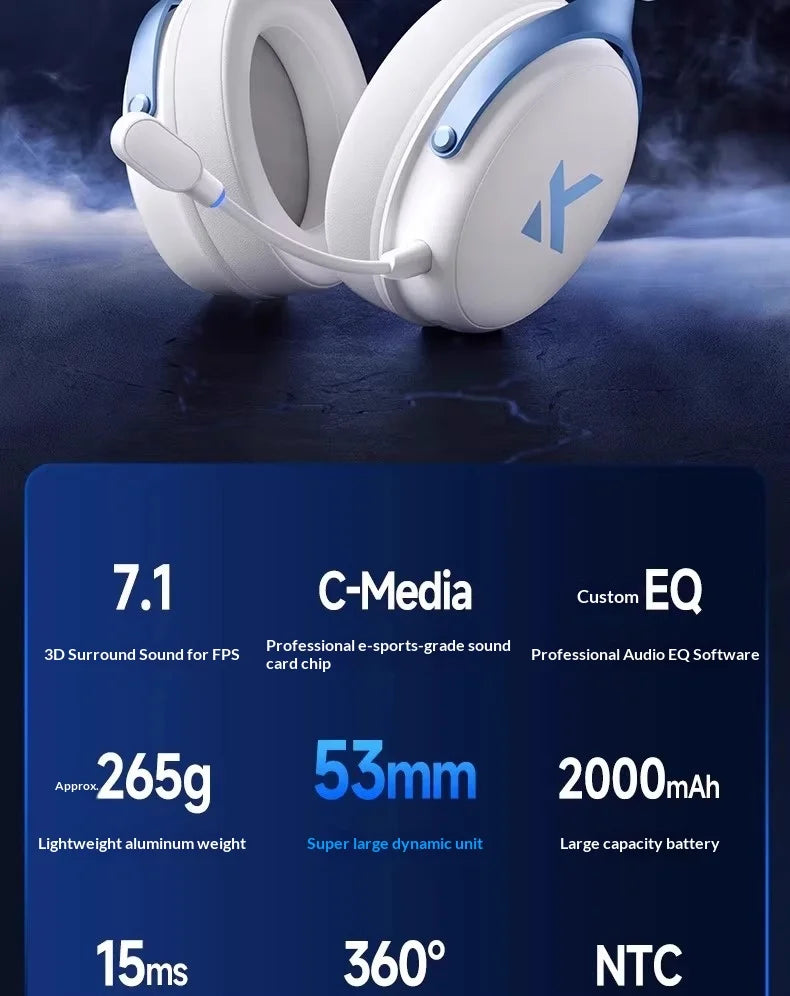 MCHOSE V9 Pro Headset with Microphone Three Mode Bluetooth Wireless Computer PC Gamer Headphones Accessories V9 Pro MCHOSE
