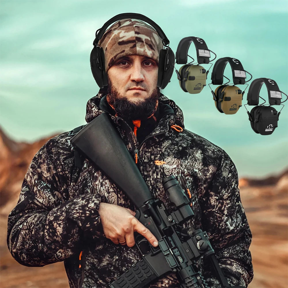 Outdoor hunting/shooting earmuffs actively reduce noise to protect hearing, train tactical headphones to strengthen human voice