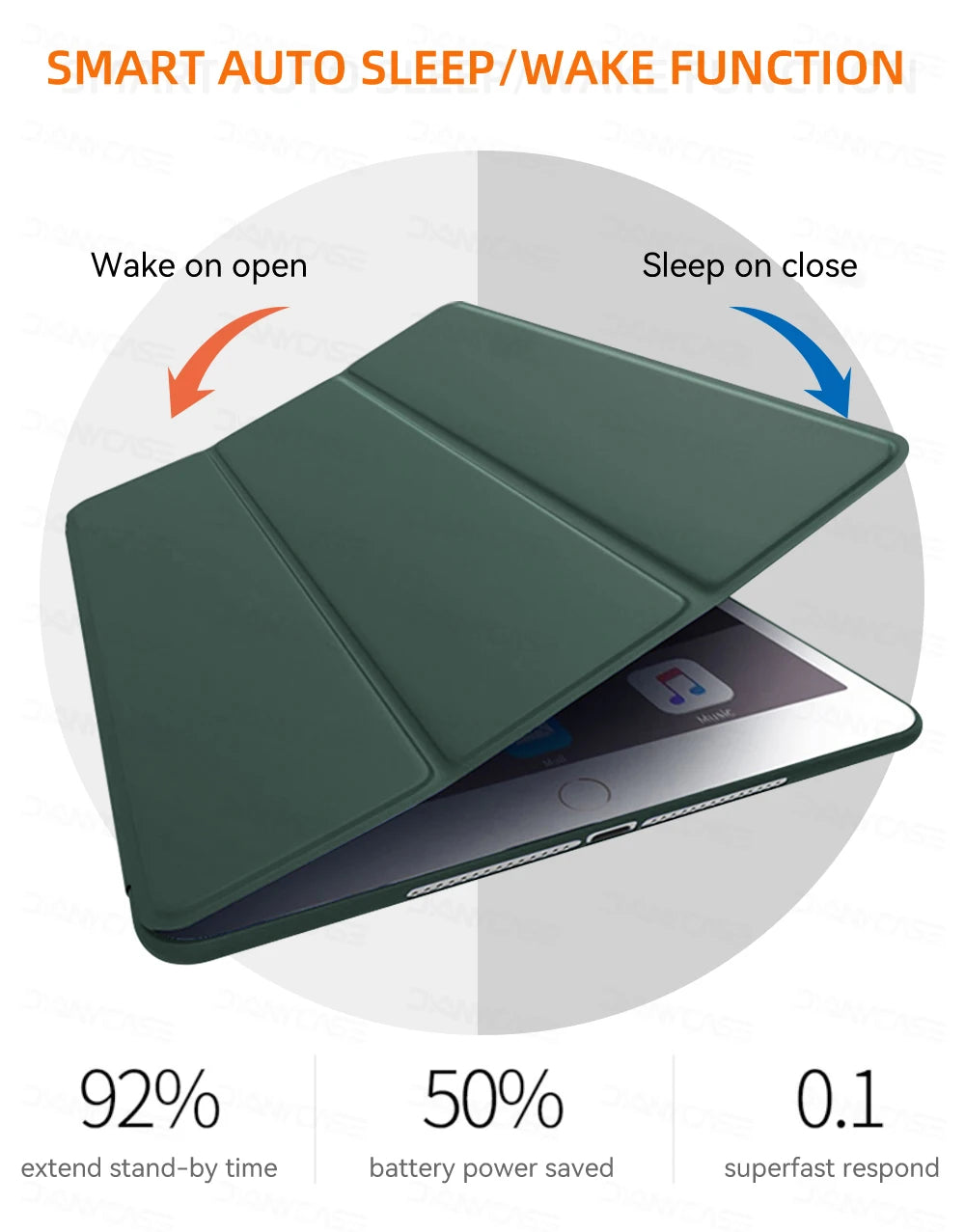 For iPad 10.2 Case 7/8/9th Generation Cover For 9.7 5/6th Air 2 Pro 11 1st/2nd/3rd/4th Air 4/5 10.9 Wake up from sleep funda