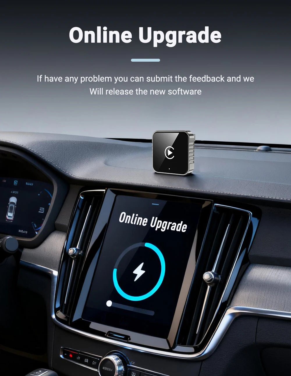 XUDA 2 in 1 Wired to Wireless CarPlay Android Auto Adapter for OEM Car Stereo With USB Dongle Mini Box Plug and Play Bluetooth