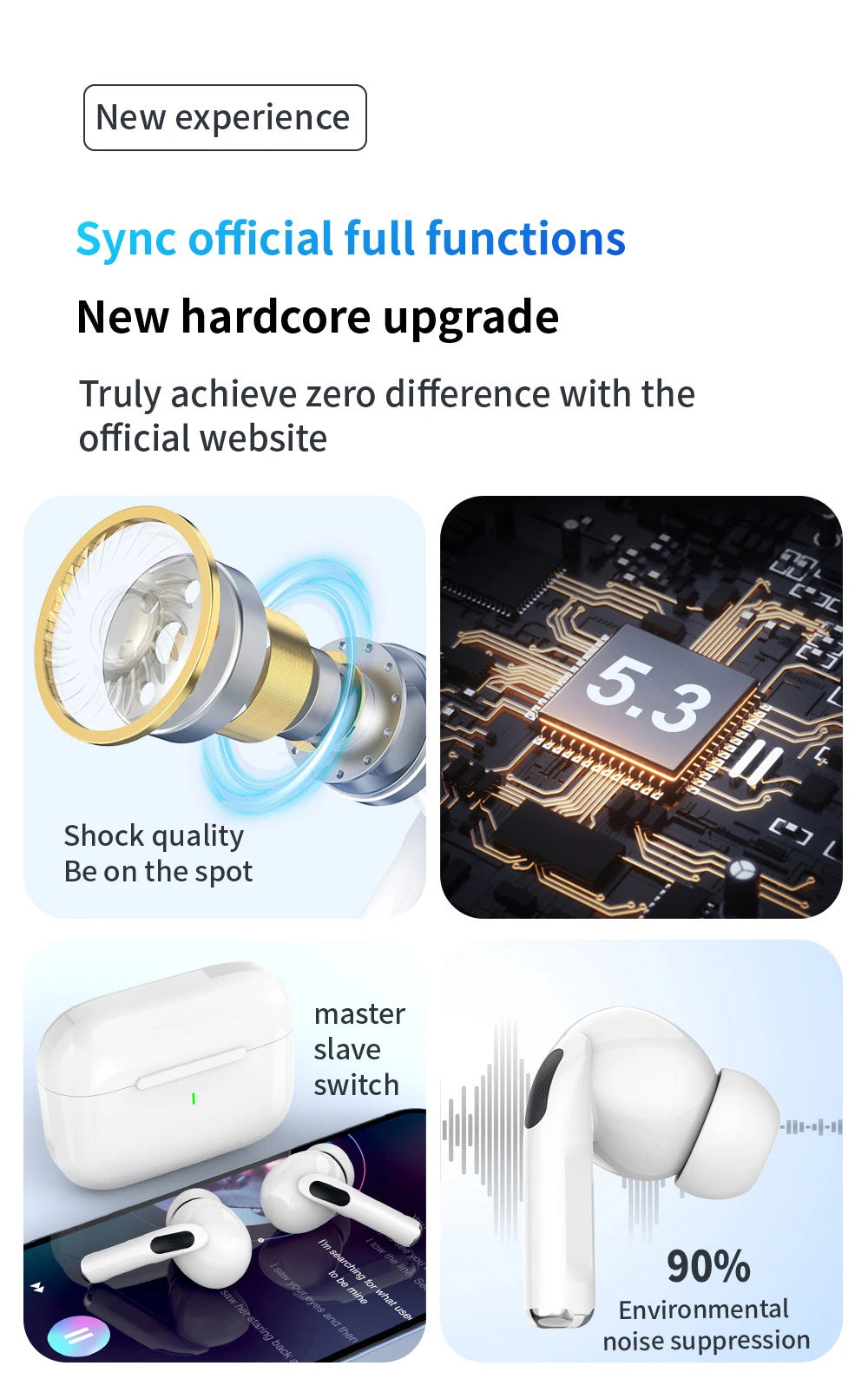 True Wireless Bluetooth Earphones Headphones Bin Lanyard HiFi Sound Low Latency Noise Reduction Earbuds for IOS Android