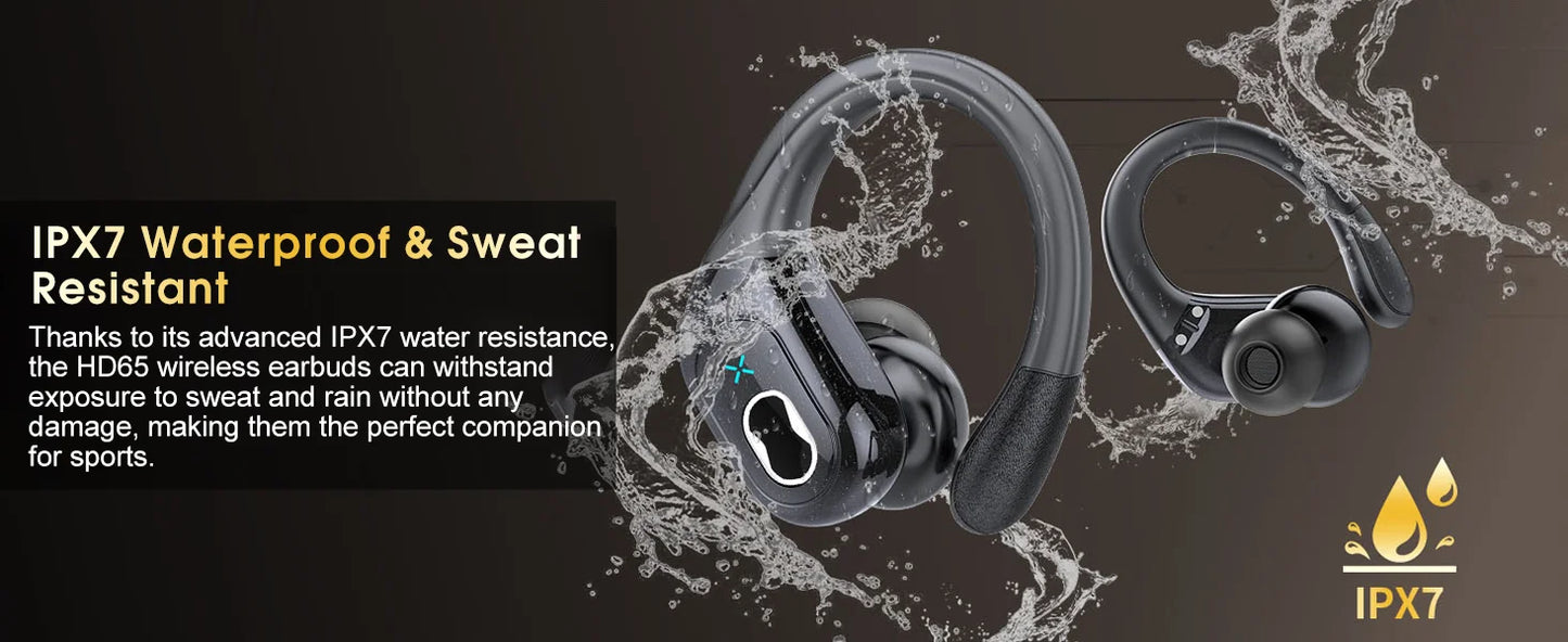 Original GDLYL HD65 TWS Bluetooth V5.4 Headphones Wireless LED Digital Display Earphones Noise Reduction Waterproof Headset New