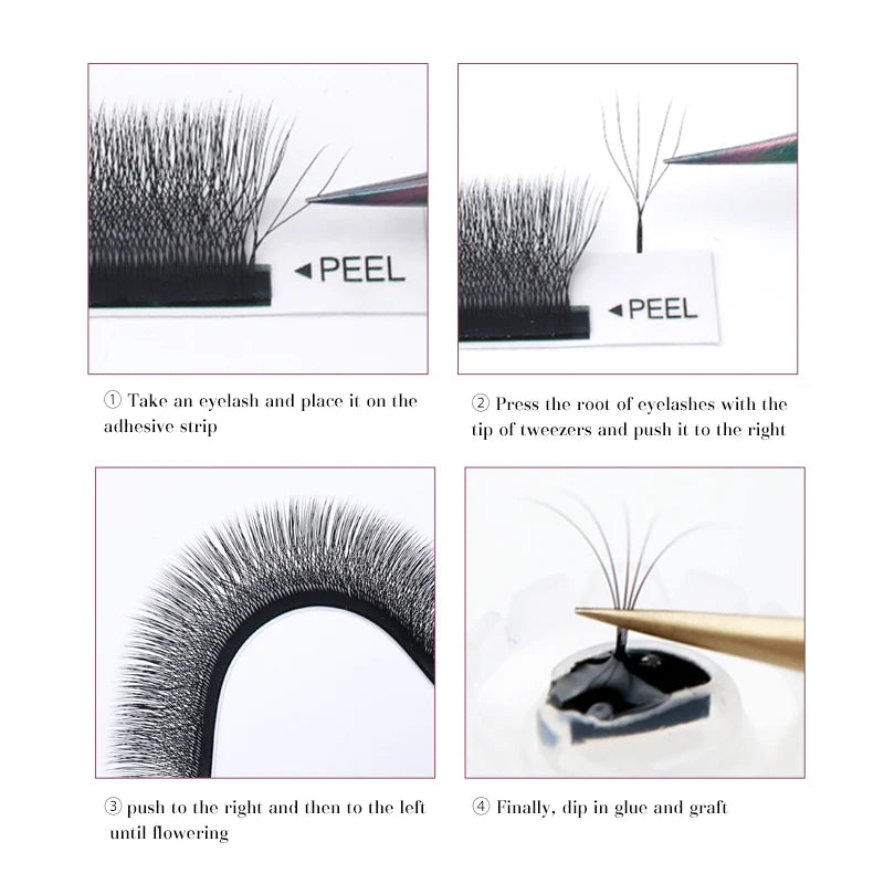 DeceMars 5D - W Shaped Eyelash Extension (12line/Tray) for Makeup