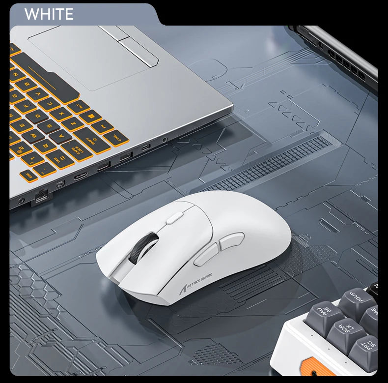 R1 Attack Shark Lightweight Wireless Mouse, 18000dpi,1000Hz PAW3311,Bluetooth Tri-mode Connection, Macro Gaming Mouse @3C1