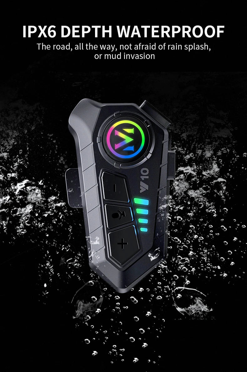 Y10 Motorcycle Helmet Headset Bluetooth 1000Mah Noise Reduction Wireless Hands-free Waterproof Motorcycle Earphone