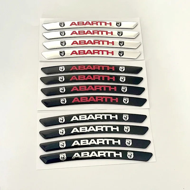 New For Abarth 595 695 124 Spider Wheel Rim Stickers Car Logo Emblem Badge Decals Fiat 500 Panda Tipo Doblo Ducato Accessories