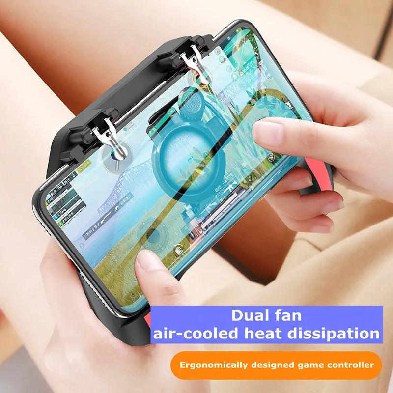 4 Fingers Mobile Phone Game Handle with Radiator Aim Shooting Gamepad Joystick Controller for IOS Android Gaming Accessories