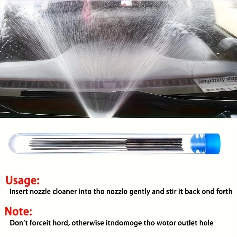 10pcs Cleaning Nozzle Tool Kit - Windshield Wiper, 3D Printer Head, Gas Stove Vent, Showerhead Needle Tube Brush
