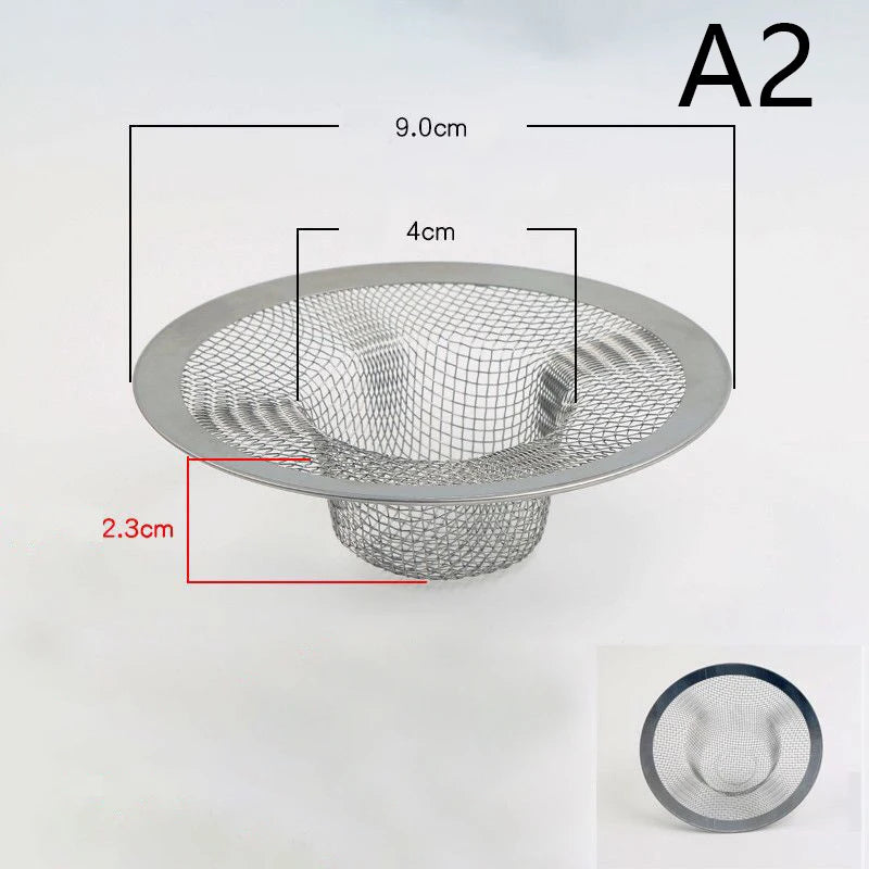 Stainless Steel Bathroom Drain Filter Net Screening Sink Drain Strainer Shower Hair Catchers Stoppers Kitchen Accessories