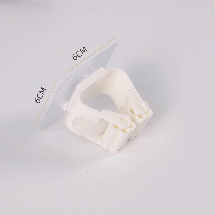 Adhesive Multi-Purpose Hooks Kitchen Bathroom Wall Mounted Mop Organizer Holder Brush Broom Organizer Holder Strong Hanger