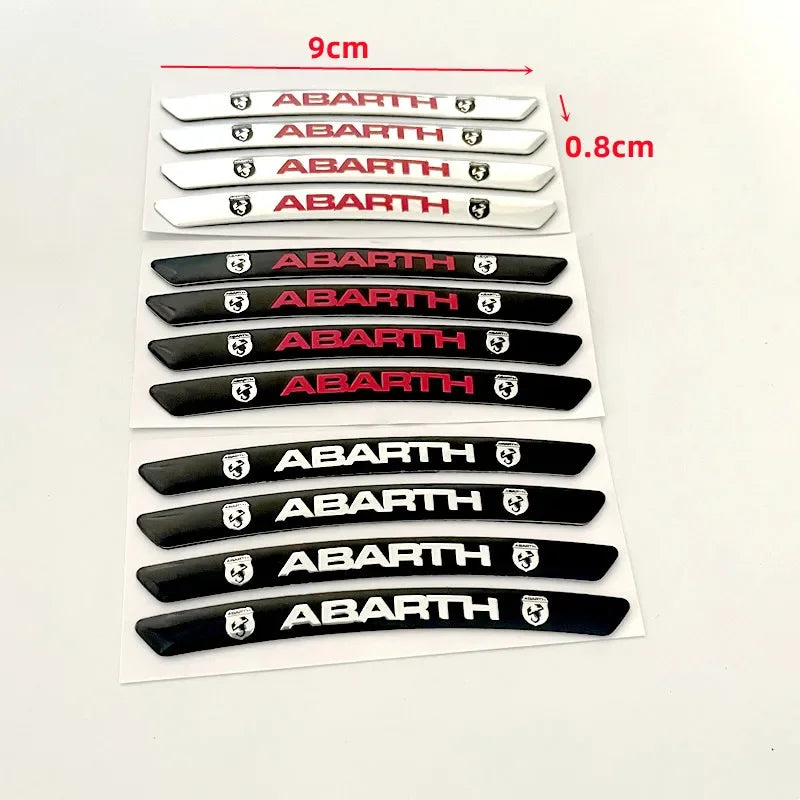 New For Abarth 595 695 124 Spider Wheel Rim Stickers Car Logo Emblem Badge Decals Fiat 500 Panda Tipo Doblo Ducato Accessories