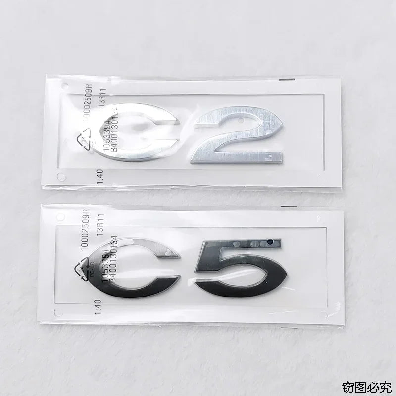C2 C4 C5 Logo ABS 3D Car Rear Trunk Badge Sticker Styling for Citroen Brand Emblem Auto Body Decals Auto Modified Accessories