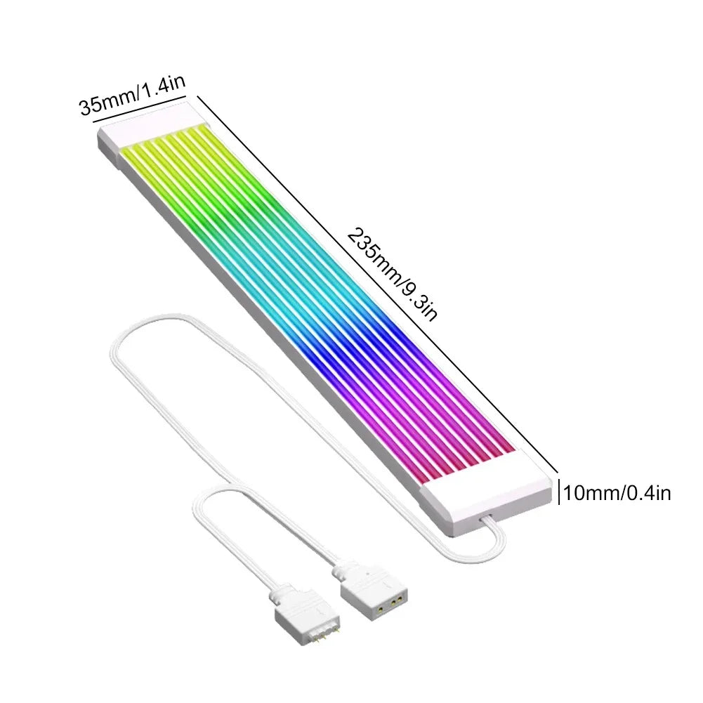 PC RGB Light Strip Suitable for PSU Cable PC RGB GPU Cable 5V 3Pin ARGB Sync PC Extension Cable for 6Pin 8Pin 12Pin 16Pin 24Pin